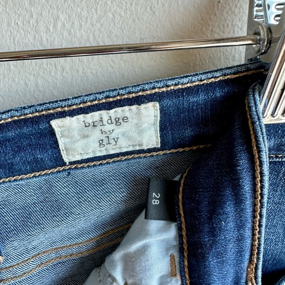 High Rise Blue Denim Stretch Mini Skirt - Bridge by Gly - SZ 28 - Picture 6 of 6
